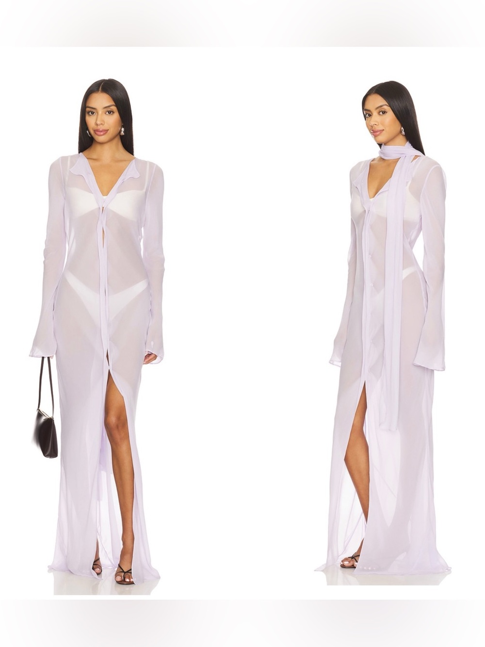 NWT EAVES RINA Maxi dress in Lavender *no scarf